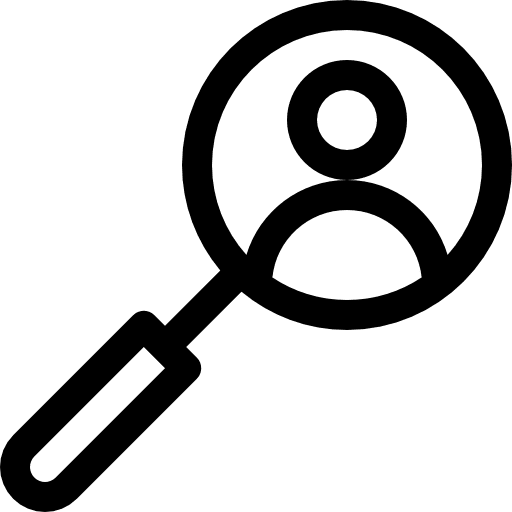 Job search zoom seo and web detective icon