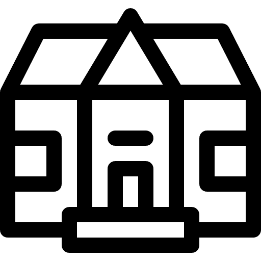 School architecture and city school education icon