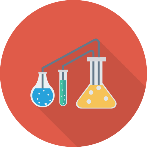 Experiment subjects chemistry education icon