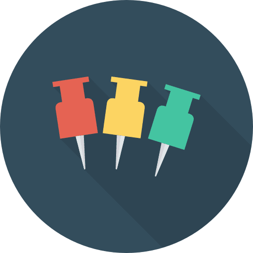 Push pin school material attachment office material icon