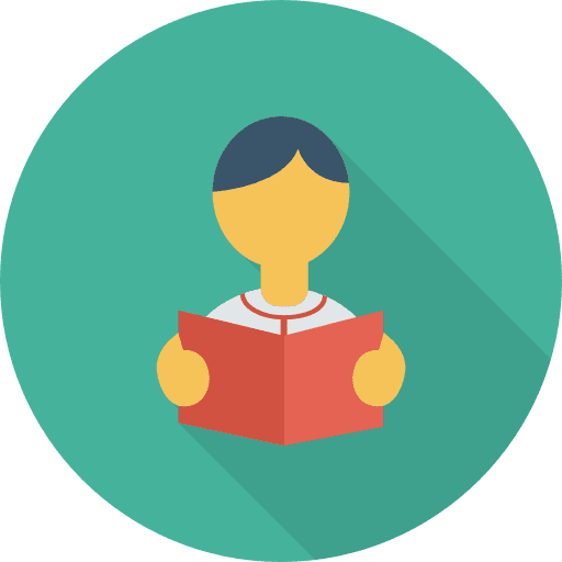 Reading book people studying icon