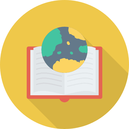 Open book reading study library icon