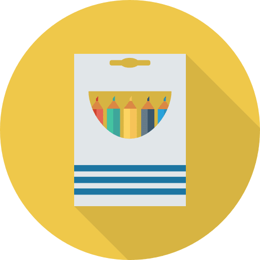 Colored pencils art and design draw school icon