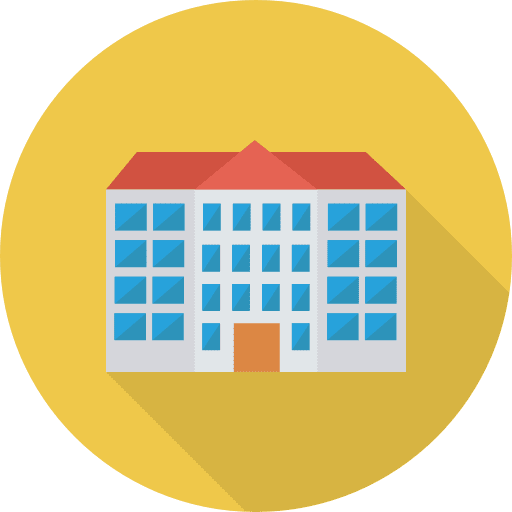 School architecture and city high school college icon