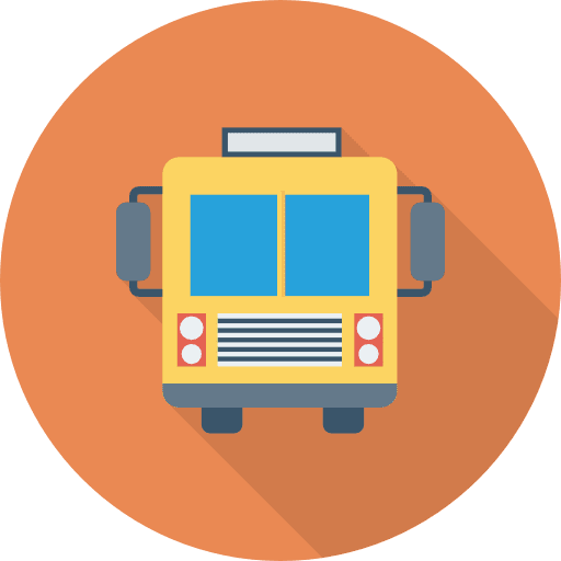 School bus transportation vehicle automobile icon