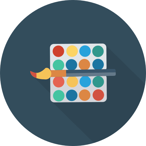 Watercolor painter paint art icon