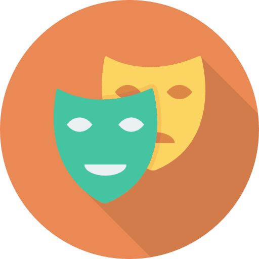 Theatre tragedy theater masks icon