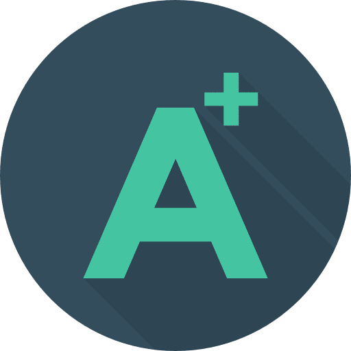 Grade education exam school icon