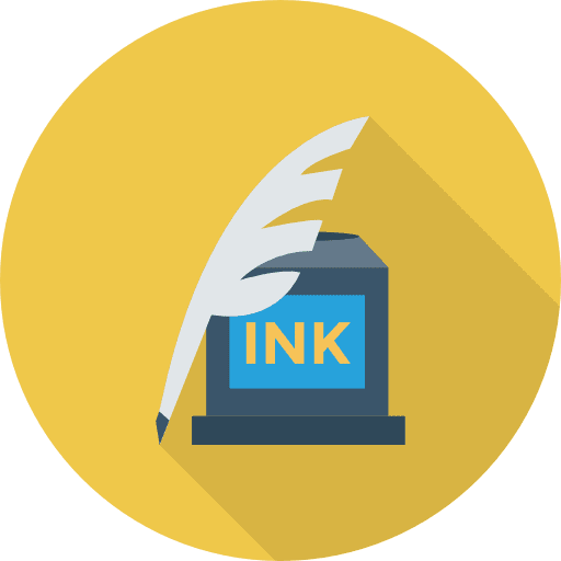 Ink education tools and utensils ink icon