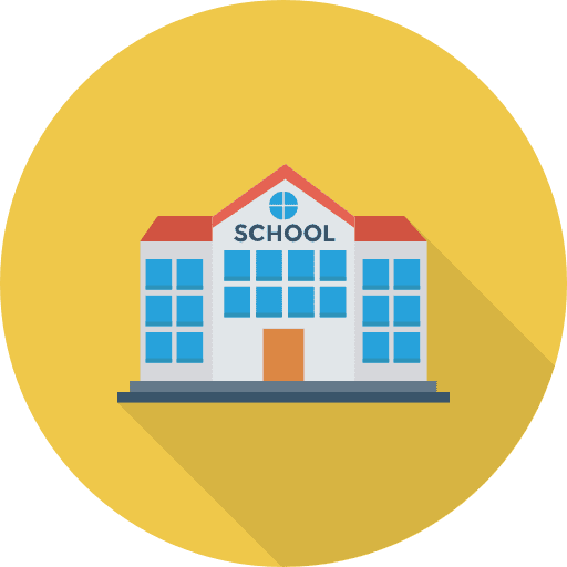 School architecture and city buildings college icon