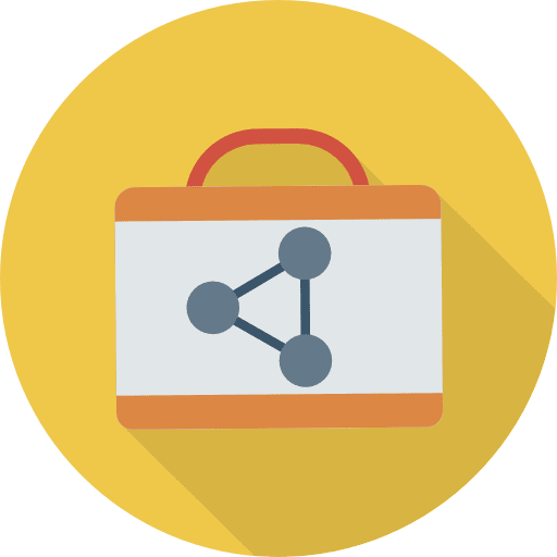 Suitcase portfolio travel bag icon