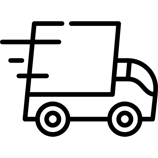 Delivery truck shipping and delivery shipped fast icon