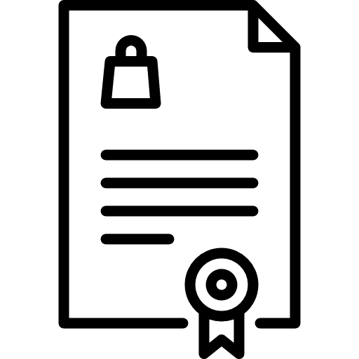 Guarantee files and folders commerce and shopping patent icon Guarantee files and folders commerce and shopping patent icon