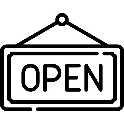 Open open commerce and shopping signaling icon Open open commerce and shopping signaling icon