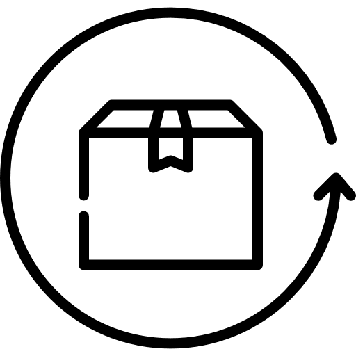 Box cardboard shipping and delivery arrows circle icon Box cardboard shipping and delivery arrows circle icon