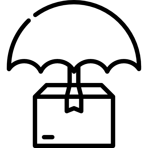 Insurance umbrella box shipping and delivery icon Insurance umbrella box shipping and delivery icon