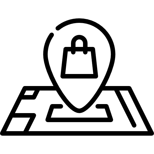 Location orientation commerce and shopping map icon Location orientation commerce and shopping map icon