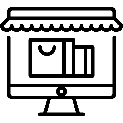 Online shop website screen commerce and shopping icon Online shop website screen commerce and shopping icon