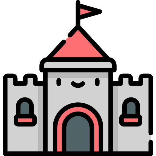 Castle architecture and city sand toy icon