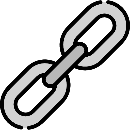 Chain linked multimedia chain icon