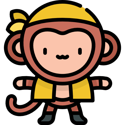 Monkey clothes wild life costume icon
