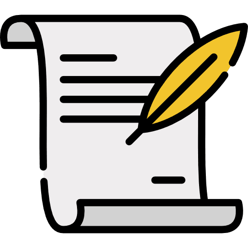 Scroll feather pen pen writing tool icon