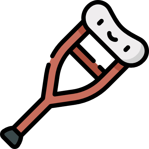 Crutch injury health medical icon