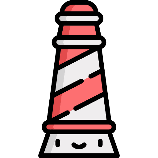Lighthouse guide buildings light icon