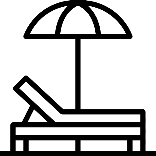 Sunbed sunny vacations sun umbrella icon Sunbed sunny vacations sun umbrella icon