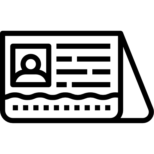 Passport user identification transportation icon Passport user identification transportation icon