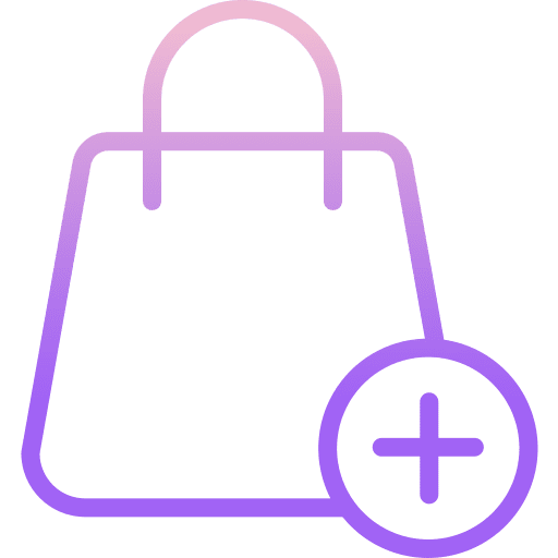Bag sell plus commerce and shopping icon