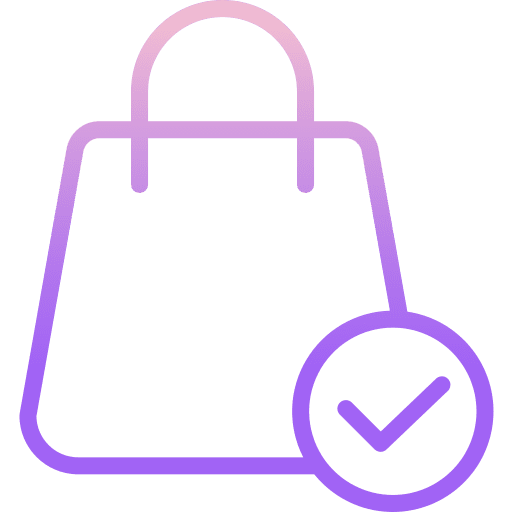 Shopping bag business check shopping bag icon