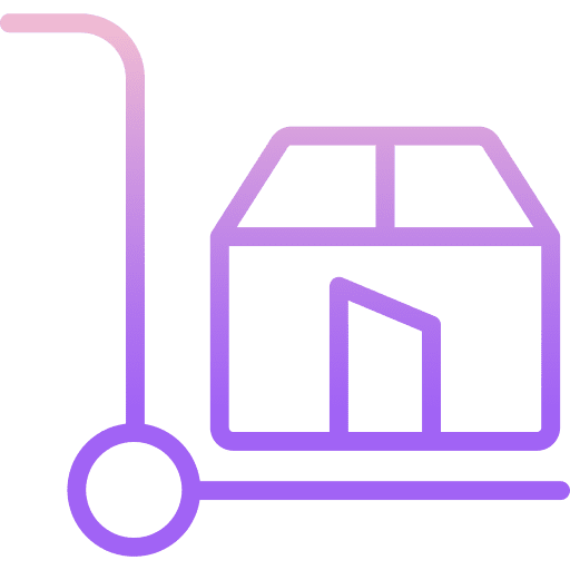 Logistic tools and utensils box trolley icon