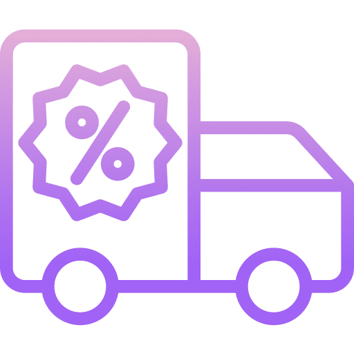 Delivery truck vehicle shipping and delivery discount icon