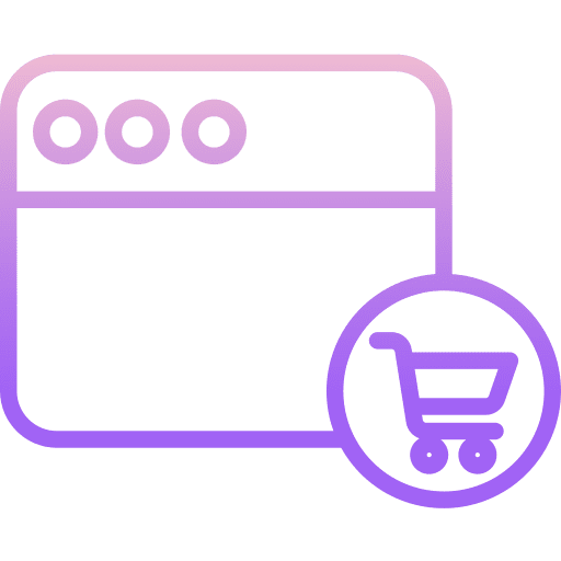 Shopping online broswer monitor shopping online icon
