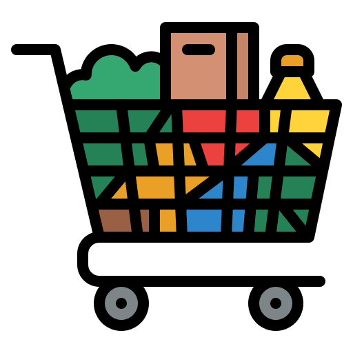 Grocery cart fast food food and restaurant commerce and shopping icon