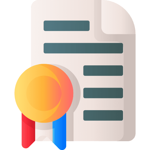 Certification credential degree files and folders icon