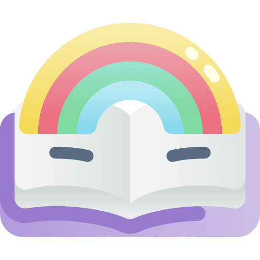Fairy tale legend rainbow library icon