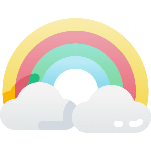 Rainbow cloud atmospheric colors icon