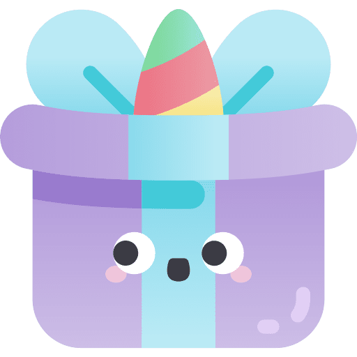 Present present unicorn birthday and party icon Present present unicorn birthday and party icon