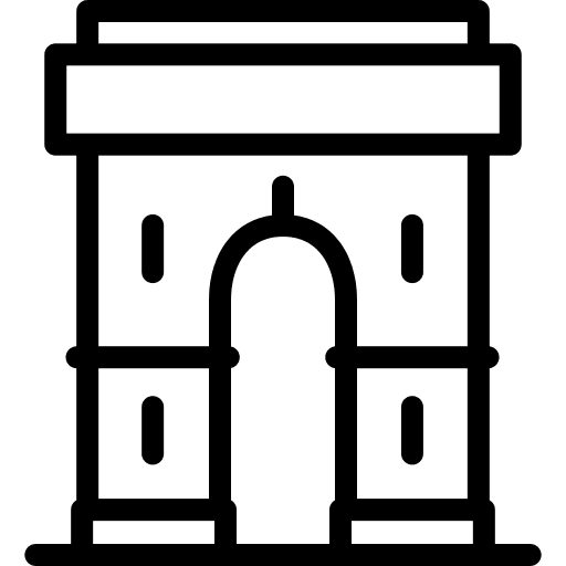 Arch of triumph monument architectonic france icon Arch of triumph monument architectonic france icon