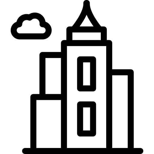 City architecture and city skyscraper town icon