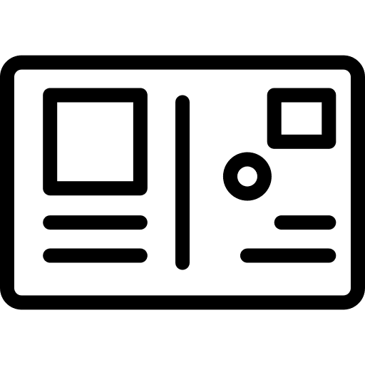 Postcard mail message zip code icon Postcard mail message zip code icon