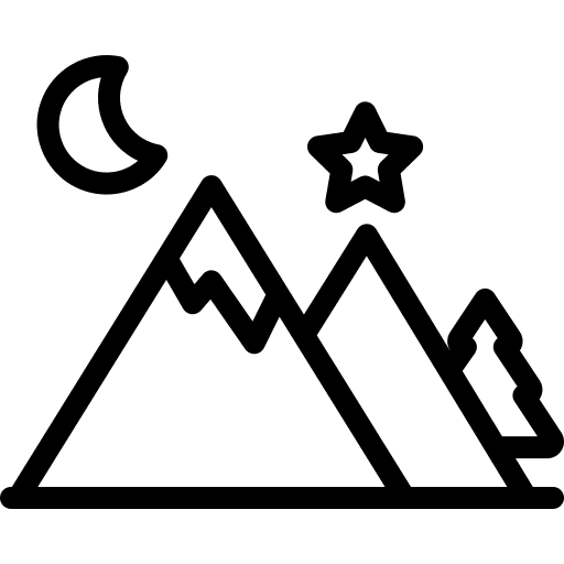 Mountain forest night altitude icon Mountain forest night altitude icon