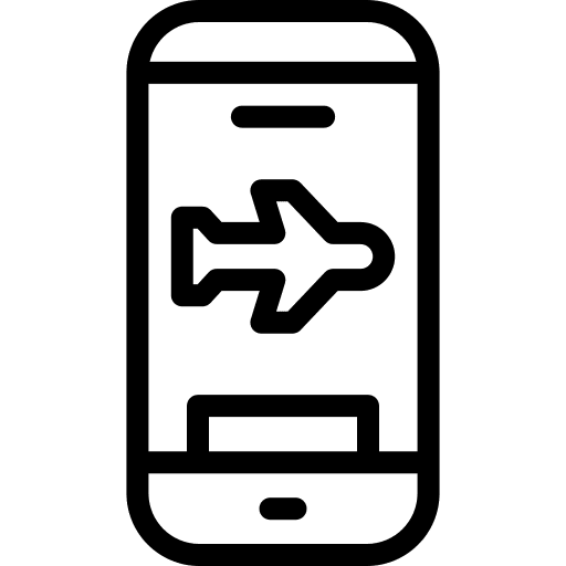 Smartphone travel electronics airplane icon Smartphone travel electronics airplane icon