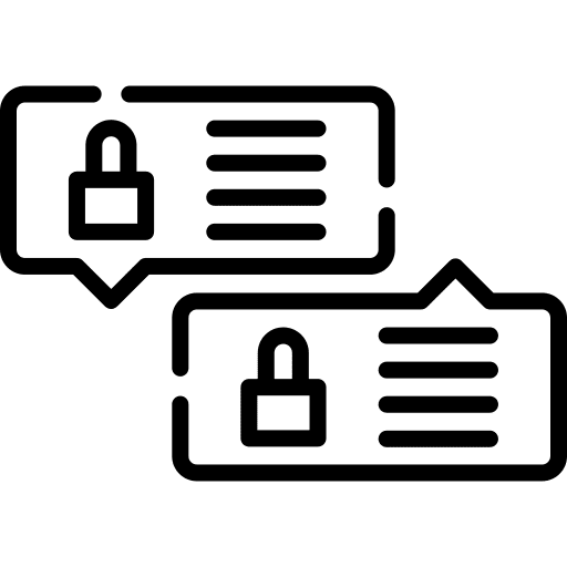 Encrypted chat conversation communications icon Encrypted chat conversation communications icon
