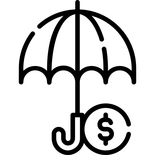 Insurance umbrella coin dollar icon Insurance umbrella coin dollar icon