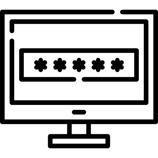 Password monitor log in safety icon Password monitor log in safety icon