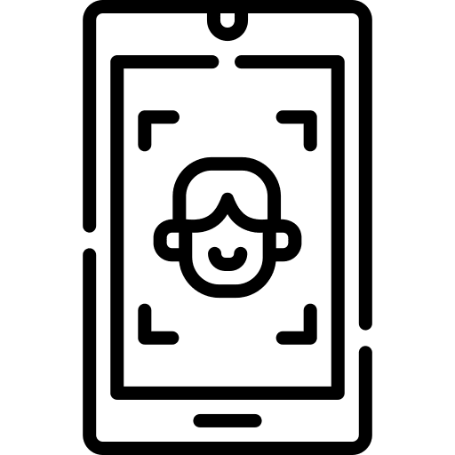 Face recognition smartphone electronics technology icon Face recognition smartphone electronics technology icon