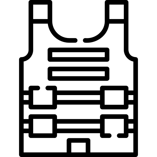 Protector vest weapons police protection icon Protector vest weapons police protection icon